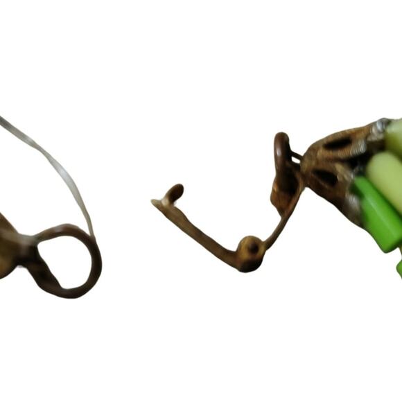 Opera length Retro 5 strands Green Plastic Beaded Necklace Three Shades of Green - Picture 5 of 6